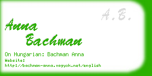 anna bachman business card